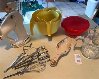 Baking Supplies, Oster Hand Mixer, Bowls, Measuring Cups
