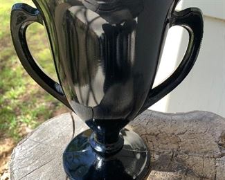 Black Amethyst Glass Urn Vase