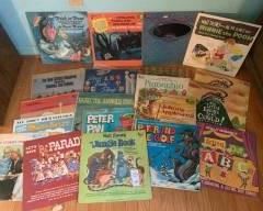 Children's Vintage Vinyl LP Record Album - Walt Disney acting out ABC’s Walt Disney the Little Engine That Could, Winnie the Pooh, Cinderella, Pinocchio, Johnny Appleseed, Peter and the Wolf, The Jungle Book, Peter Pan, Hear the Animals Sing, Sleep Baby Sleep, 2 Halloween sounds, Christy Minstrels sing and play Cowboys and Indians, Walt Disney‘s Let’s Have a Parade, Favorite Stories for Children and All About Your Feelings Songs of the Warm Fuzzy.