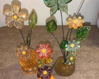 Lucite Wire Flowers