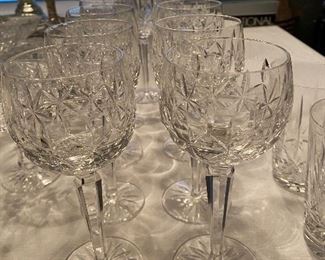 9 Waterford stemware "Rosslare" hock wine glasses-7-1/2"H