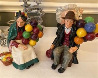 Royal Doulton balloon lady and man 