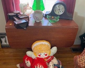 vintage clocks, glassware, handmade dolls and more 