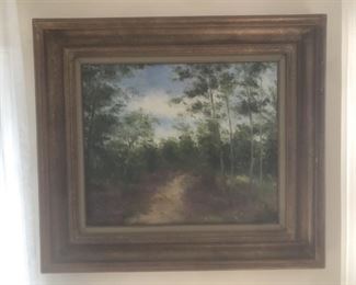 Jacques-Michel Dunoyer  oil on canvas - 18 x 22"          Path in Sologne, France