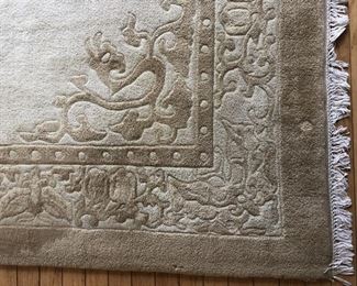 Vintage hand knotted Turkish camel hair rug c 1960