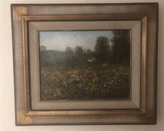 Jacques-Michel Dunoyer  oil on canvas - 11 x 14 "   Countryside view  - signed lower right