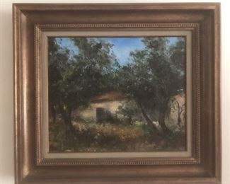 Jacques-Michel Dunoyer  oil on canvas - 18 x 22"      Farmhouse in Provence, France  signed lower right  