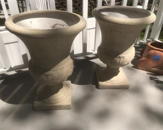 pair of  empty, lightweight flower pots