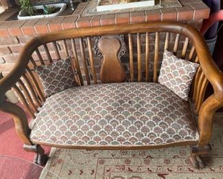 Victorian open arm setee