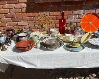 Fun dishware, kerosine lamps