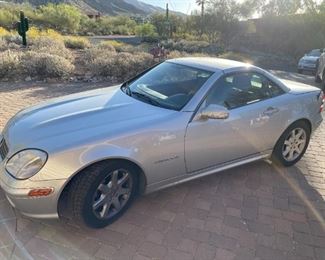 2001 Mercedes SLK Hardtop Convertible. 74,800 miles, garage kept, rarely driven. New tires, hard top, custom red leather interior, all the bells and whistles. This gem is in very good condition with up to date service records! Call Catherine at 520-299-4481 to drive it away today! It’s an easy breezy car for summer! $6,600.00.