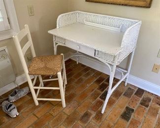 Wicker Desk and Chair