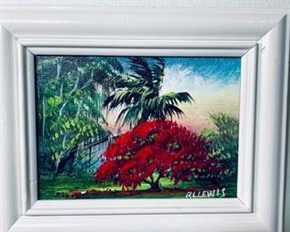 Highwaymen artist RL Lewis 5x7 painting...Found by Hand