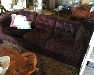 Matching Deep Purple 3 Cushion Couch