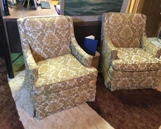 Clyde Pearson Skirted Arm Chairs
