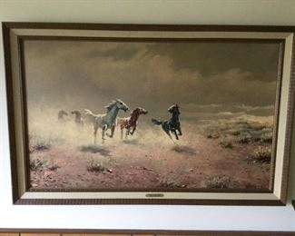 "Free As the Wind" Framed Horse Art