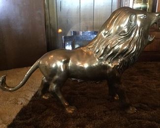 Solid Brass Lion 36" Long