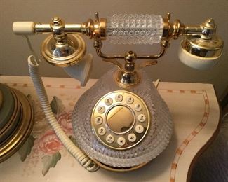 Vintage French Glass Dial Phone