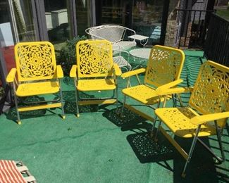 MCM Sun Terrace Outdoor Yellow Lawn Chairs