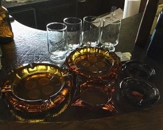 Vintage Ashtrays                                                                                      Vintage The Pussycat Club 5" Footed Lounge Bar Bourbon Highball Glass                                                                                    