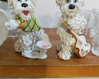 Vintage Italian Spaghetti Ceramic Dogs