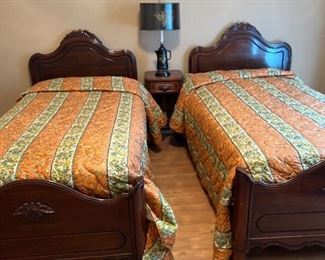 Antique twin beds