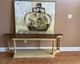 Entry way table and artwork