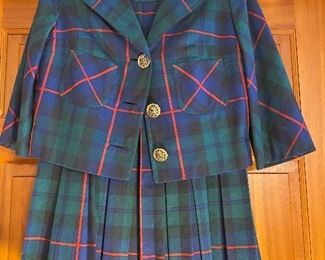 Plaid skirt and jacket