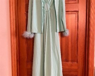 Mint green evening dress with jacket