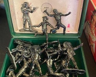 Metal Cowboy and Indian figurines