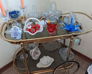 Collection of glass purses/baskets