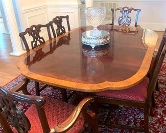 Baker dining table with 8 chairs 