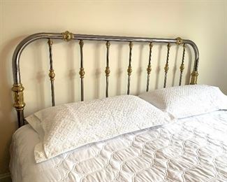 king size chrome & brass bed 