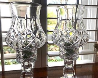 pair of crystal hurricane candle sticks