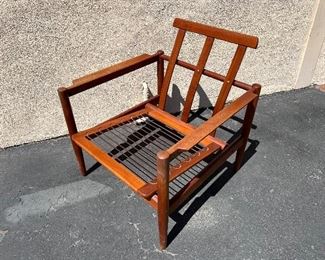 Danish modern teak armchair with original upholstery. Lot #3230