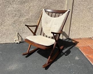 1960s Frank Reenskaug for Bramin teak rocking chair. Lot #3232
