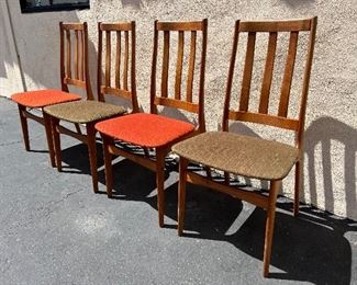 Danish modern teak table and 4 chairs. Lot #3242