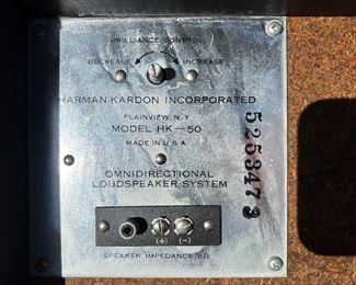 Mid Century Modern Harmon Kardon Model Hk-50 Omnidirectional Speakers. Lot #3755