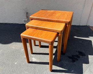 Set of 3 Danish teak nesting tables. Lot #3799