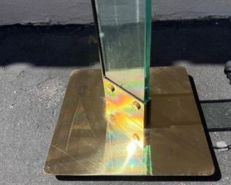 Vintage Bauhaus brass and glass floor lamp. Lot #3796