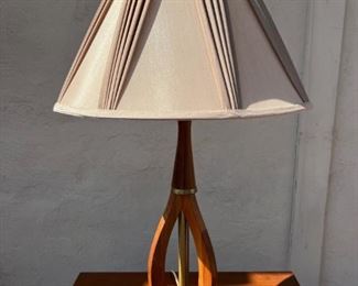 Teak sculptural table lamp. Lot #3703