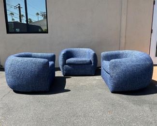1971 DIA (Design Institute of America) barrel chairs with original upholstery in excellent condition. Lot #3245, #3754, #3756