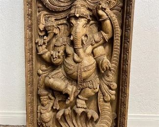 Wooden carved elephant art. Lot #3787