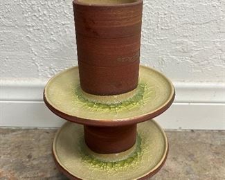 Two tier studio pottery sculpture. Lot #3781