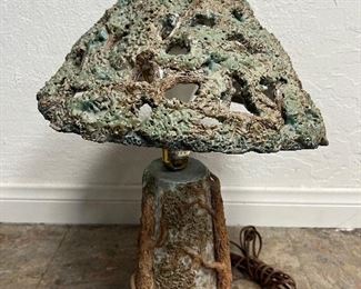 Studio pottery mushroom lamp. Lot #3785