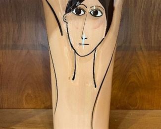 Art vase sculpture woman. Lot #3736