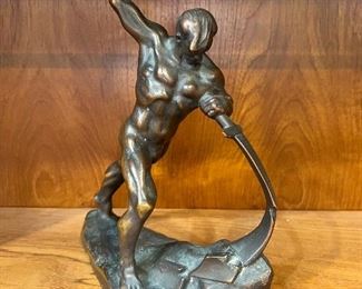Bronze blacksmith sculpture. Lot #3737