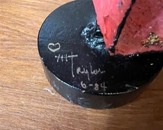 Red metal sculpture. Lot #3740