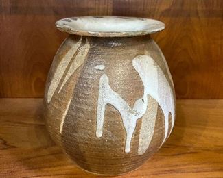 Studio pottery drip vase. Lot #3415