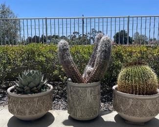 Rare large studio planters by David Cressy and Robert Maxwell for Earthgender. Lot #3841, #3842, #3843